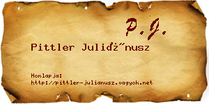 Pittler Juliánusz névjegykártya